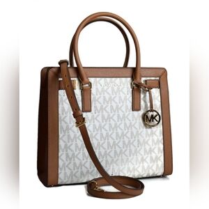 Michael Kors Dillon Satchel Vanilla & Acorn Signature